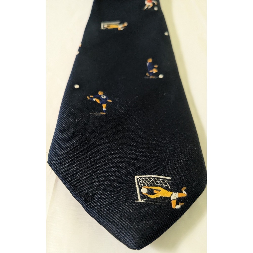 Vintage Brown's of Bermuda Tie Soccer/Football Print Made Great Britian 54x3